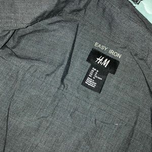 Grey long sleeve button up shirt